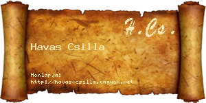 Havas Csilla névjegykártya